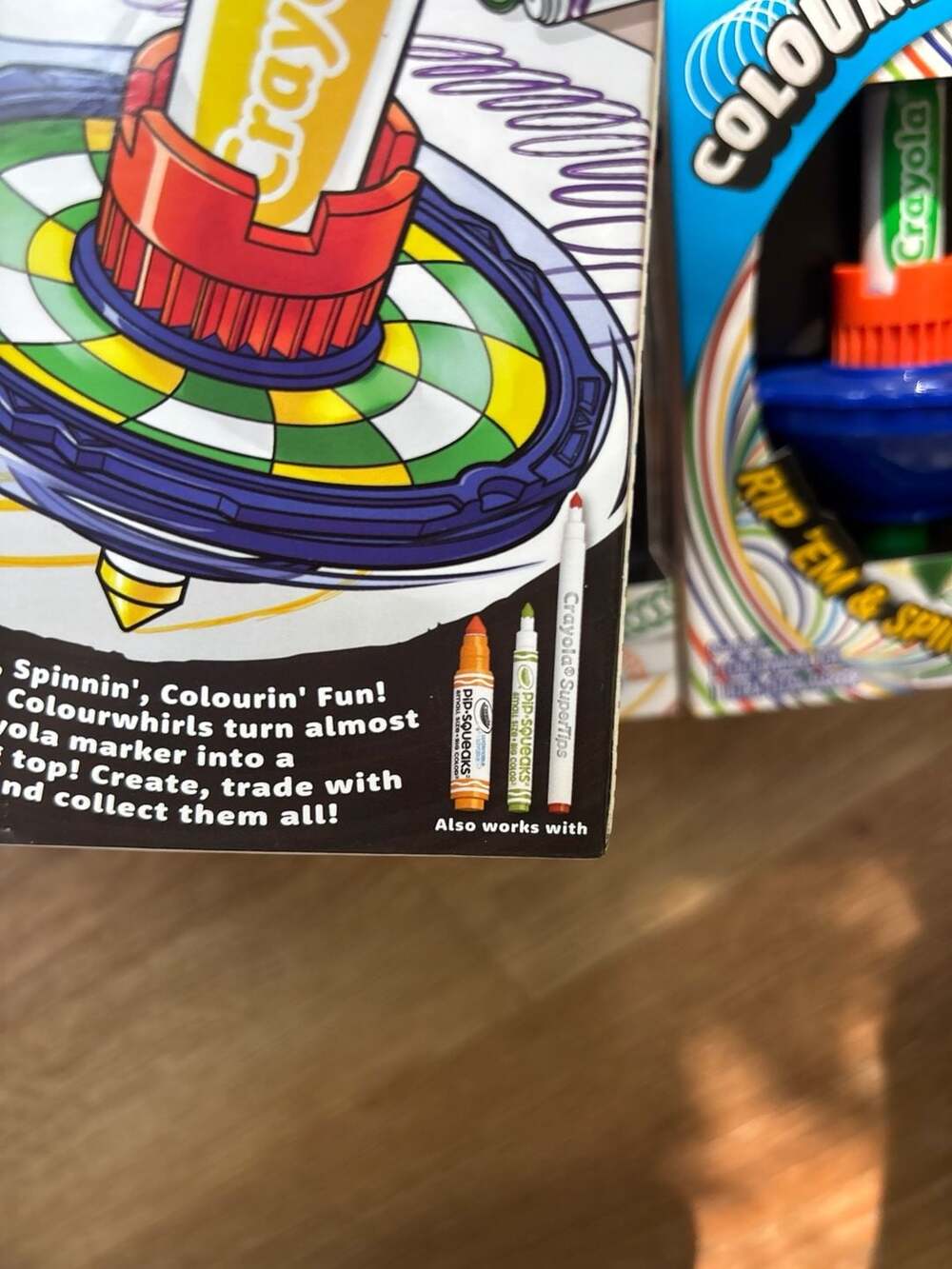 Crayola Colourwhirls Rip 'Em & Spin 'Em Spinning Top Toy Set of 6 - Picture 4 of 6